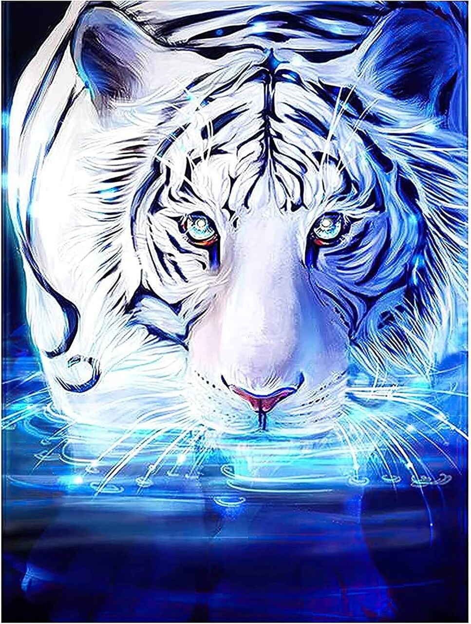 Tiger Diamond Art Kits for Adults, Full Drill 5d Diamond Art Animals Diamond Art Kits Gem Art Painting Rhinestone for Home Wall Art Decor 30x40 cm